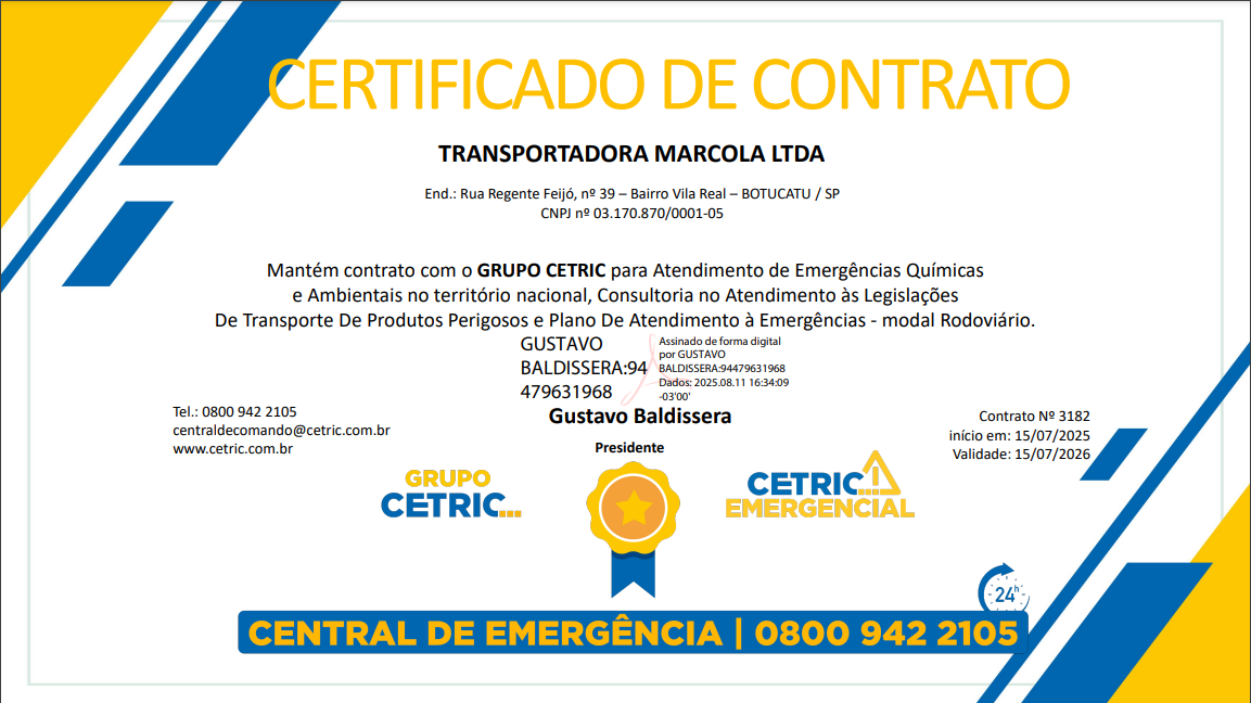 Certificado de Contrato