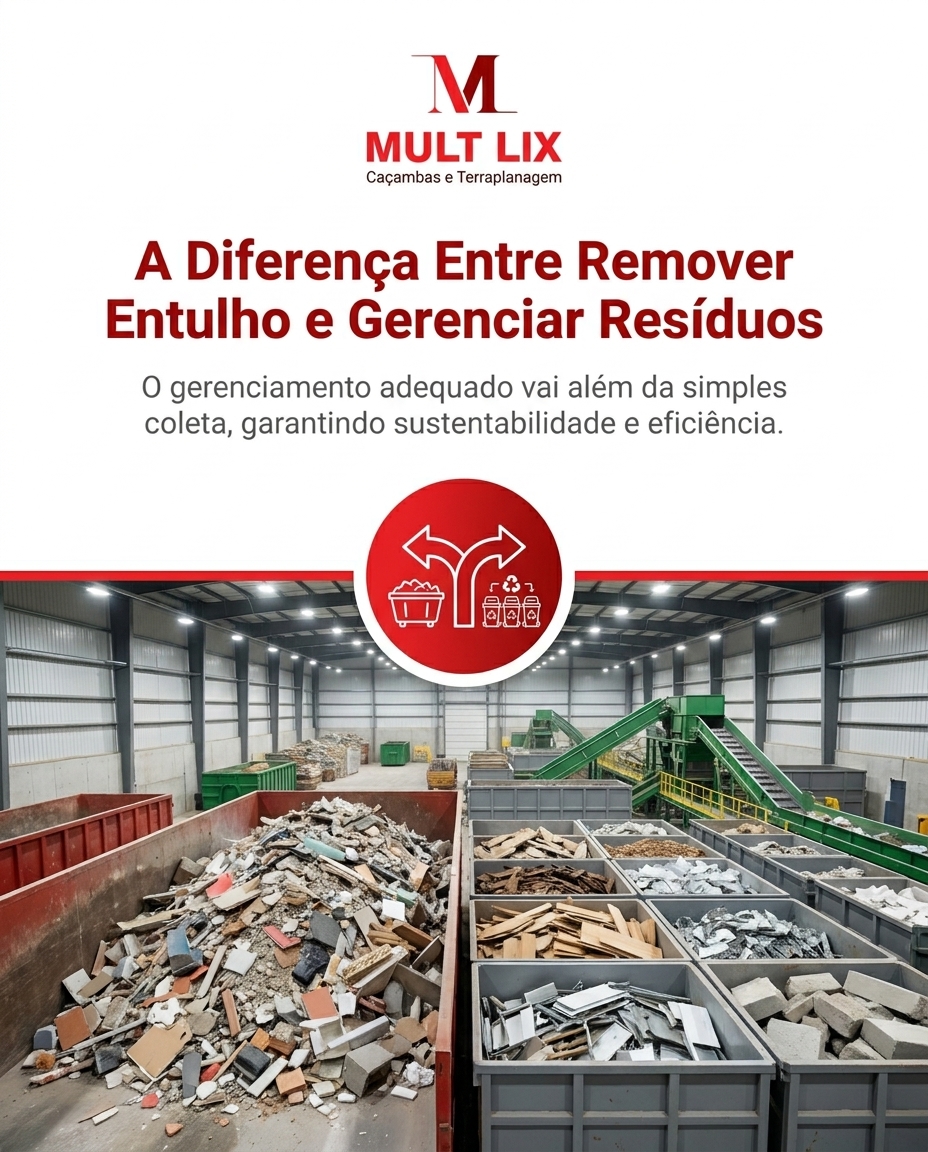 A Diferença Entre Remover Entulho e Gerenciar Resíduos