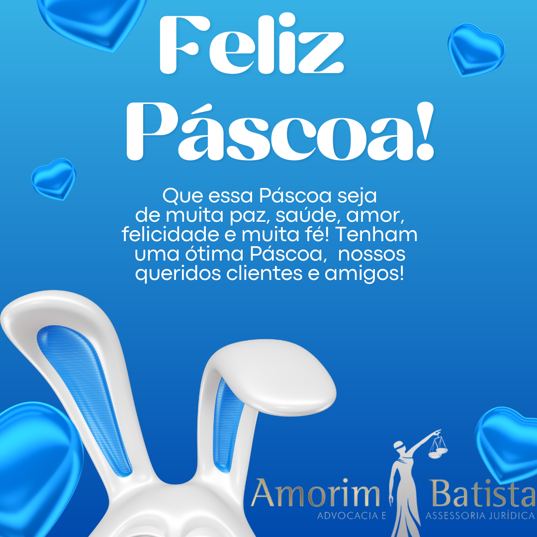 Feliz Páscoa Post Feed Para Instagram Azul e Branco