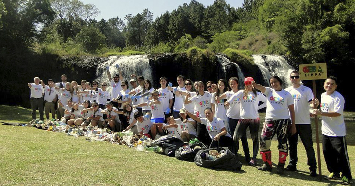 Resultado da ação do grupo de voluntários do Cuesta Limpa no Véu de Noiva