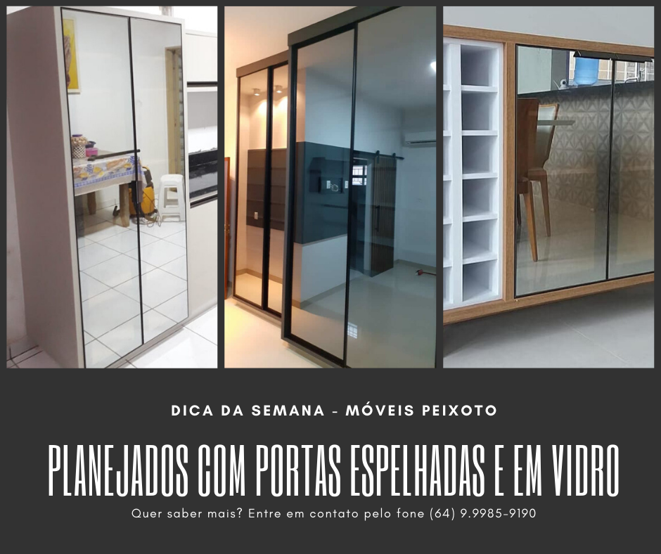 portas espelhadas e vidros