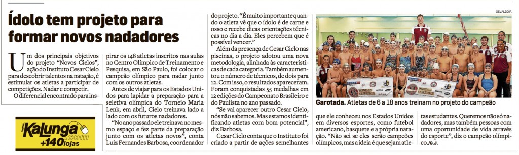 NOVOS CIELOS É DESTAQUE EM REPORTAGEM DO JORNAL O ESTADO DE S. PAULO NOVOS CIELOS É DESTAQUE EM REPORTAGEM DO JORNAL O ESTADO DE S. PAULO