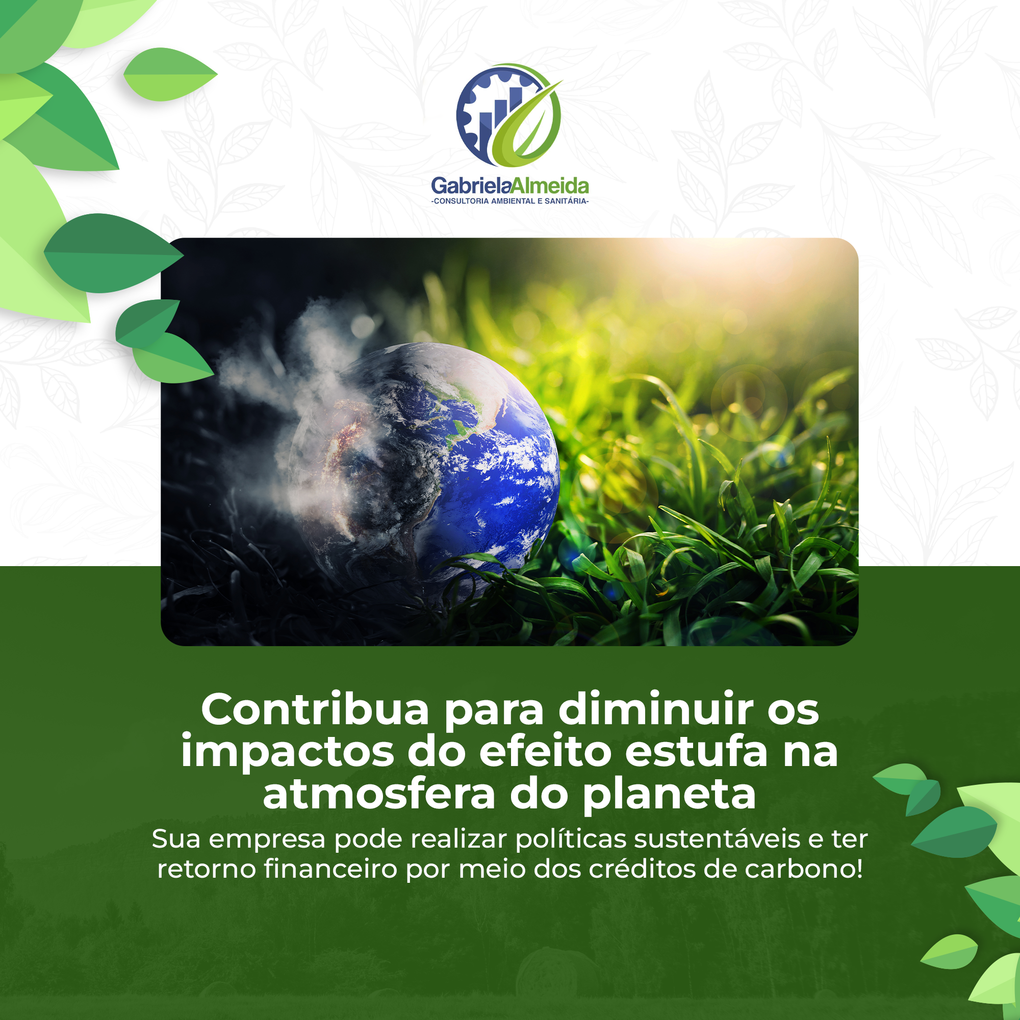 Contribua para diminuir os impactos do efeito estufa na atmosfera do planeta copy