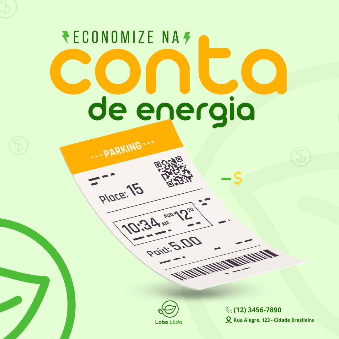 Post do Instagram Economize Conta de Energia Moderno Verde